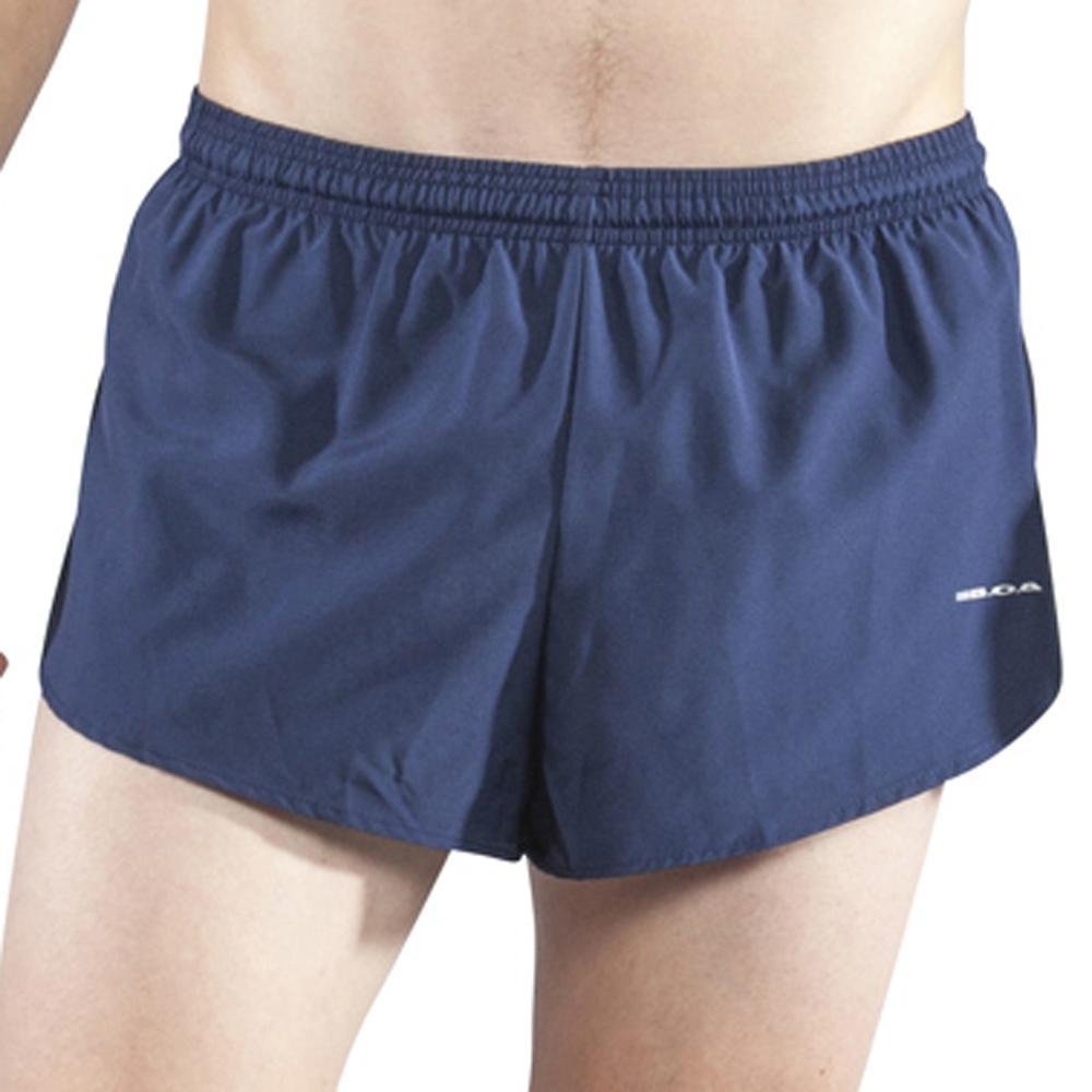 BOA Mens 1" Elite Split Solid Running Short (1000B)