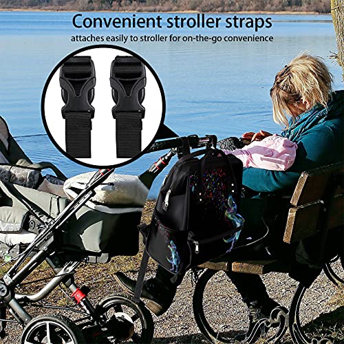 Mochila de fraldas, bolsa de fraldas de dinossauro animal galáxia, impermeável, bolsa de fraldas de