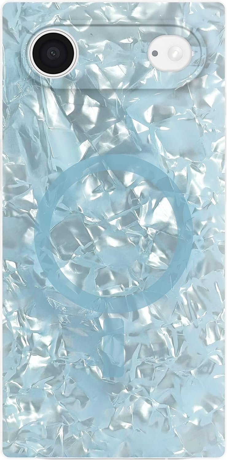 Flaunt Official Square Protective Case - Compatible with iPhone Air - Compatible with MagSafe & Wireless Charging - Drop-Tested & Shockproof - (ICY Blue Pearl)