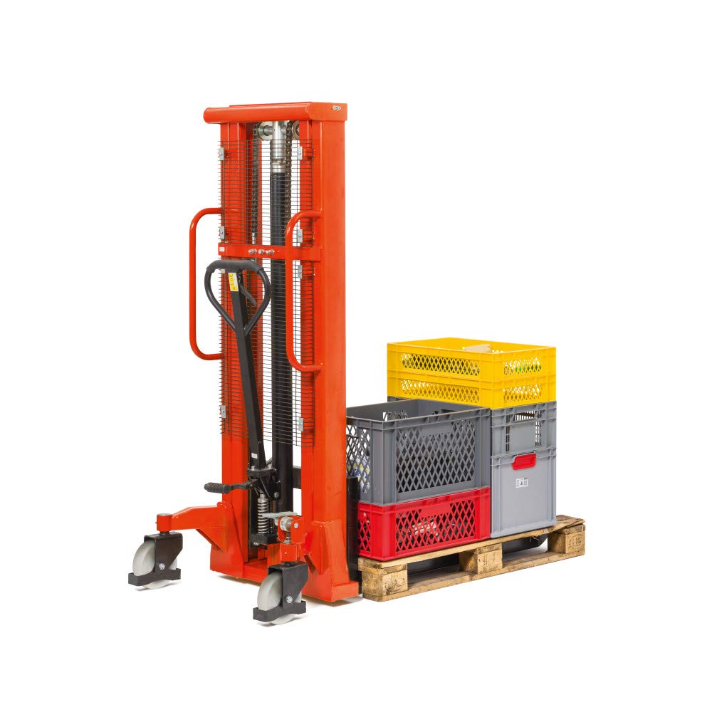 BASIC Hydraulik-Stapler PSM | 1.000 kg Tragkraft | 2.500 mm Hubhöhe | 1.150 mm Gabellänge | Zweifach-Hubgerüst | Hochleistungs-Hydraulikpumpe | Hochhubwagen manuell