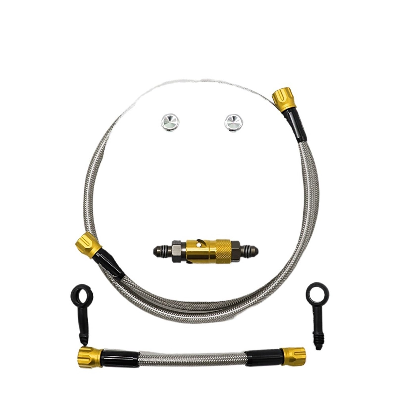 Aqwebvpl 80Cm Gold Oil Pipe Brake Line Unions Cvo Aerospace Aluminum Alloy 800 Cm To 1200Cm Reinforced Hydraulic Motorcycle Brake Hose Braided Tube(80Cm Gold)