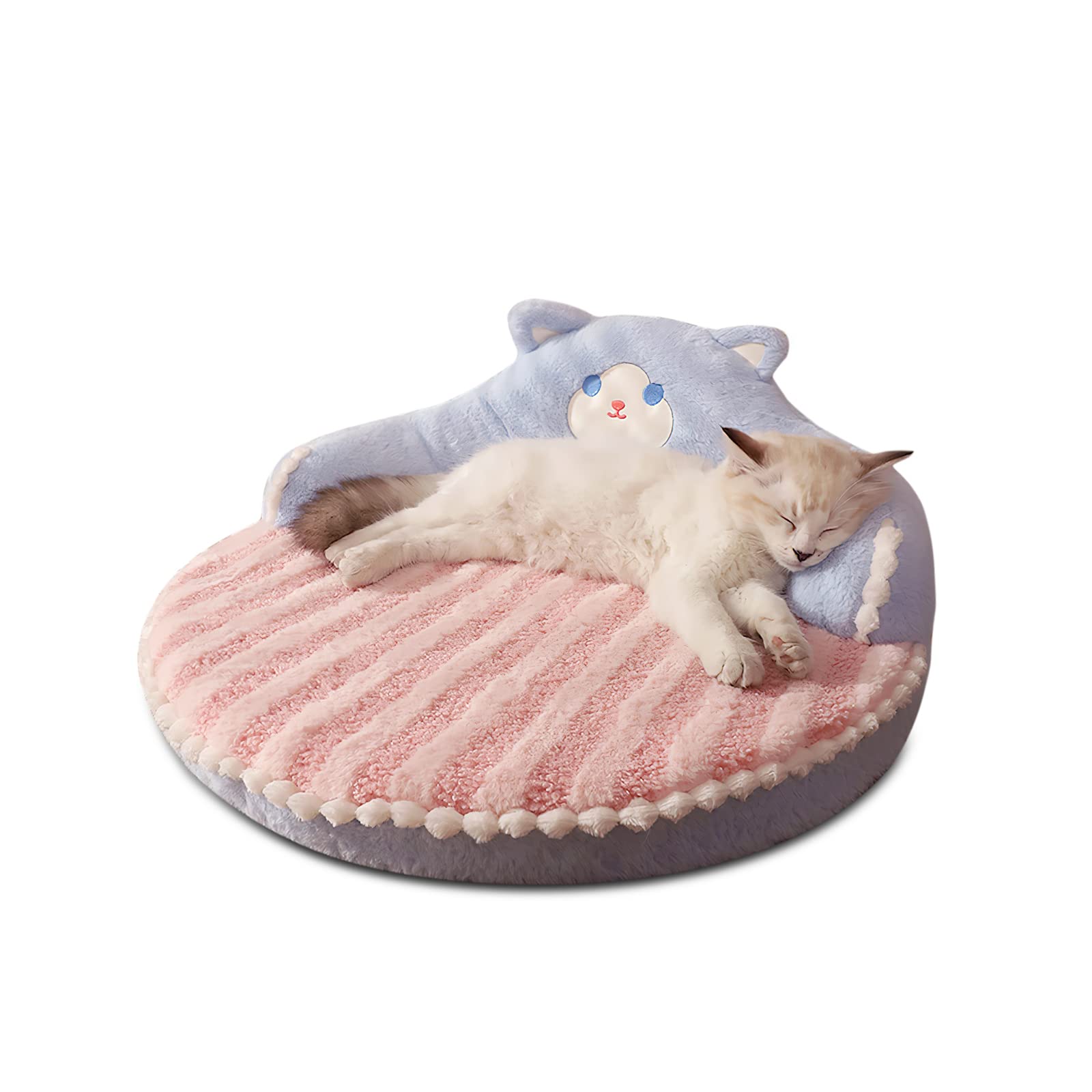 Galatée Cama para Gatos, Cama Redonda para Gatos y Cachorros, Cama Cálida y Cómoda para Mascotas, Cama para Gatos Lavable Desmontable, Sofá para Gatos para Gatos De Interior Al Aire Libre(Rosado)