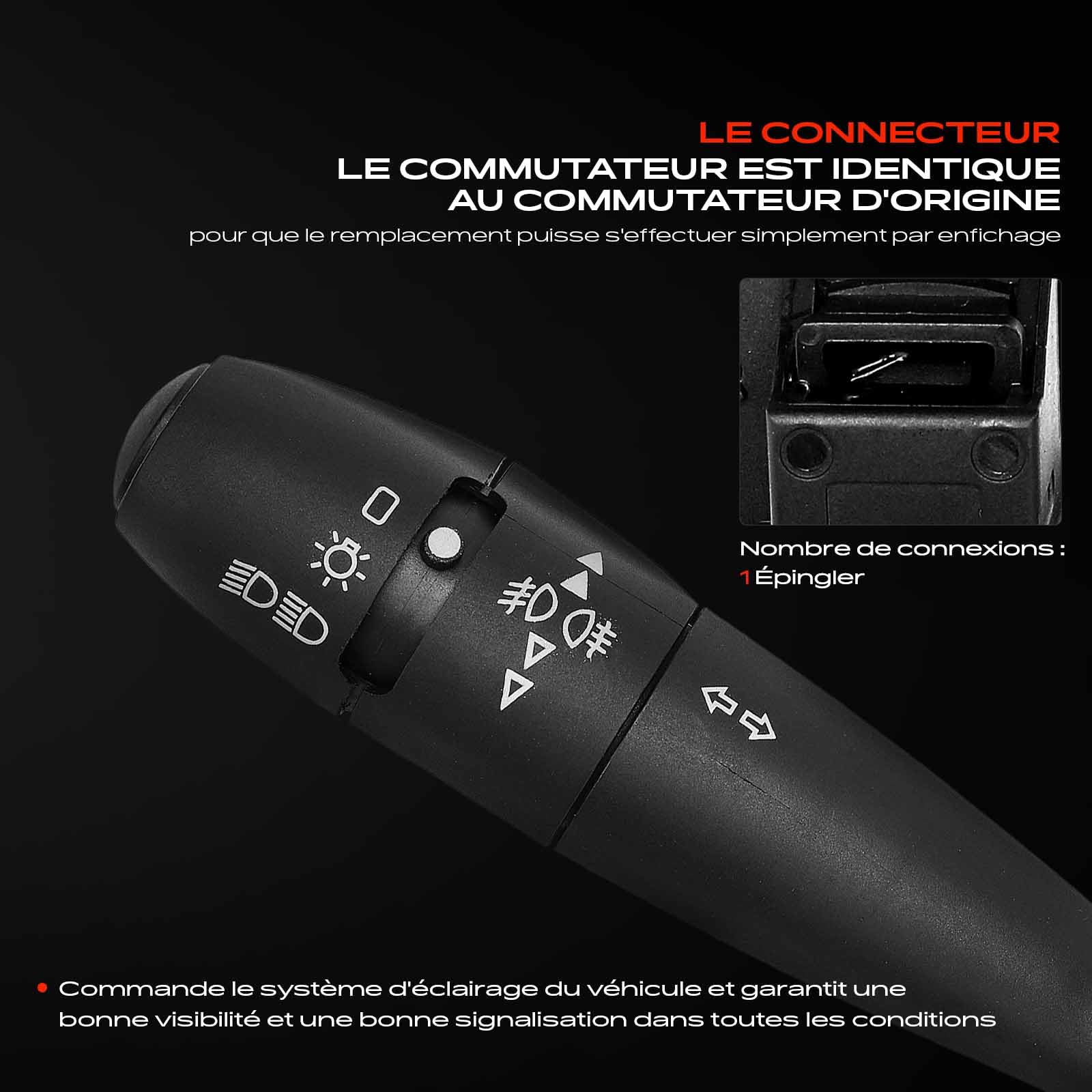 Frankberg Système électrique : commutateur de colonne de direction, | 96595087XT; Compatible avec: 307 3A/C, 406 Pause 8E/F, berline 206, Fourgonnette 206, 307 SW 3H, 406 8B, 206+ 2L 2M