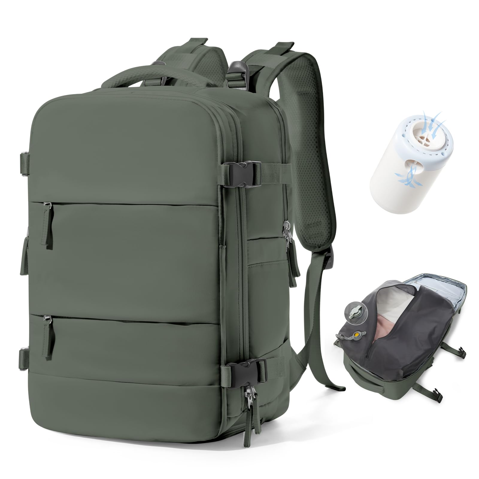 BJLFS Borse da Cabina per Ryanair 40x30x20 Zaino Wizzair Sottovuoto da viaggio 40x20x25 Bagaglio a Mano con compressione sottovuoto,Zaino Easyjet 45x36x20,Zaini Casual per laptop da 14 pollici