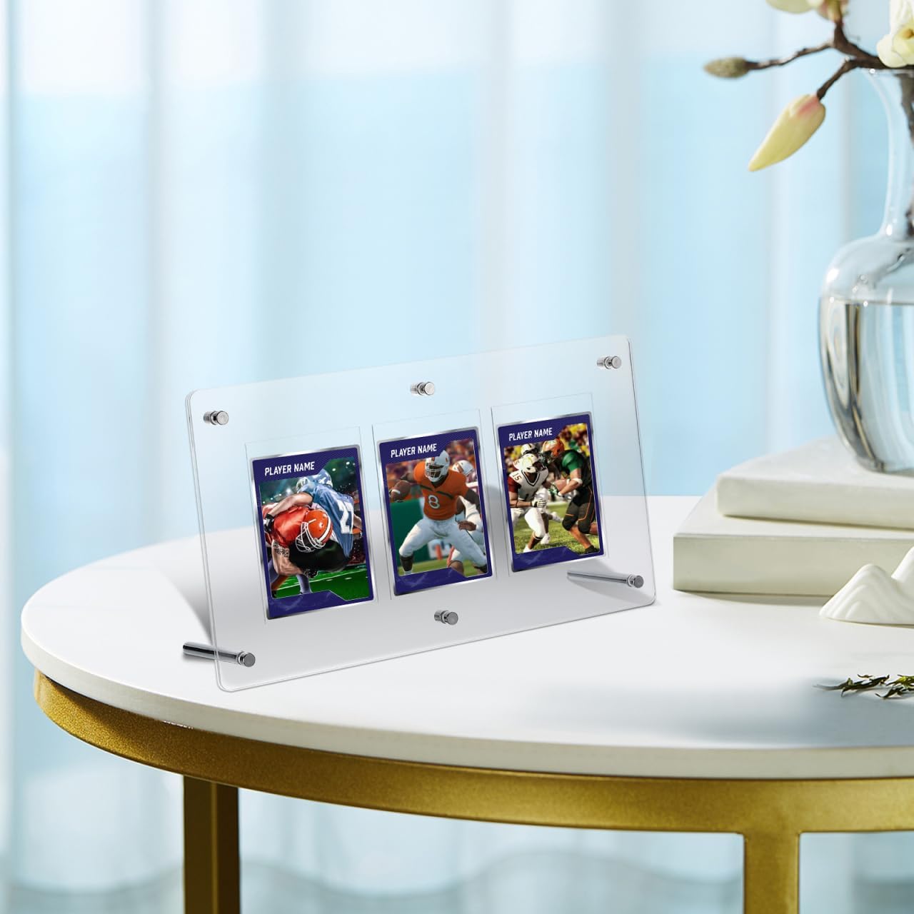 Cabilock Transparent Game Card Frame Holder Desk Holder for Collecting Cards Baseball Cards Storage Compartments