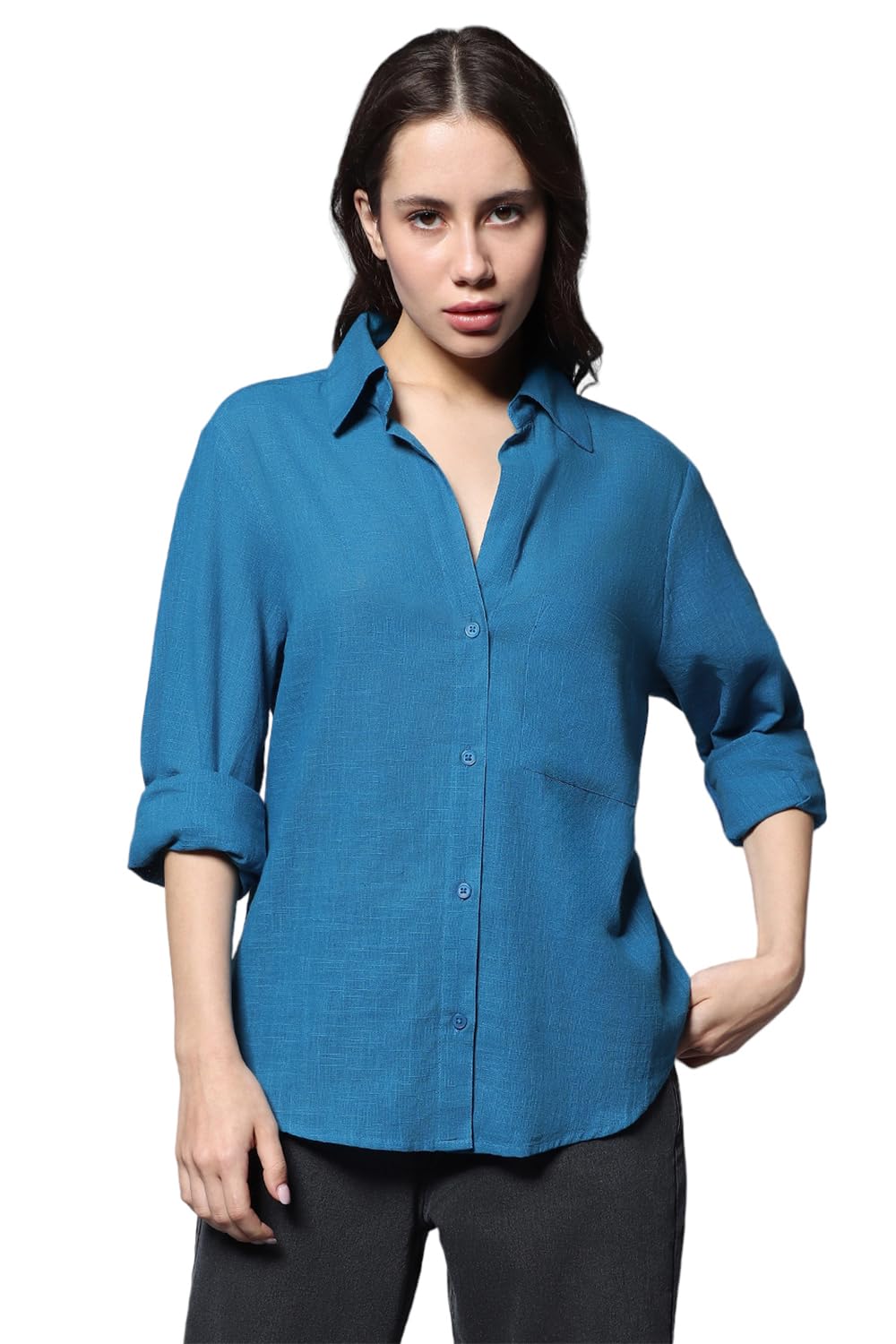 HIGH STAR Womens Oversized Fit Shirt (HSWSHW23509_BL_Blue (B0CF5ZC8RL) Amazon Price History, Amazon Price Tracker