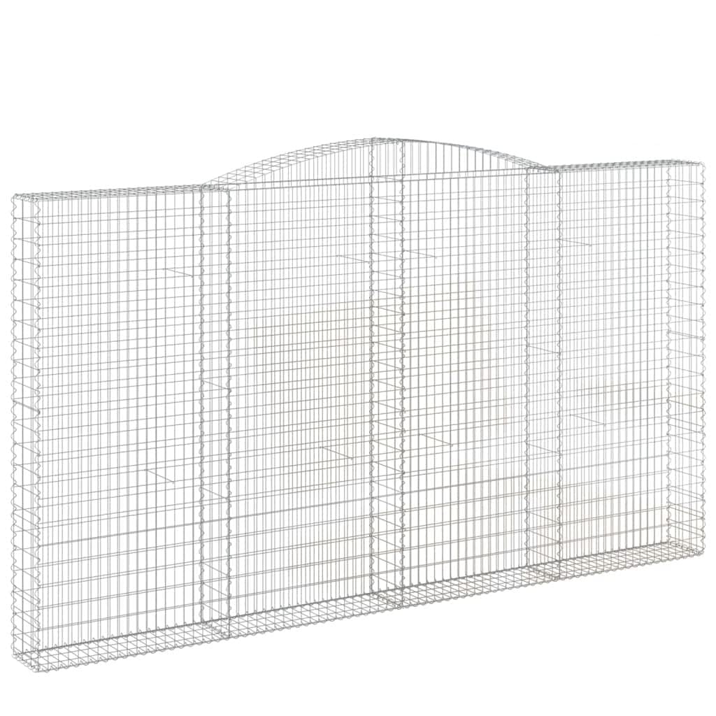 Gaviones con arco alto, 4 unidades, 400 x 30 x 220/240 cm, hierro