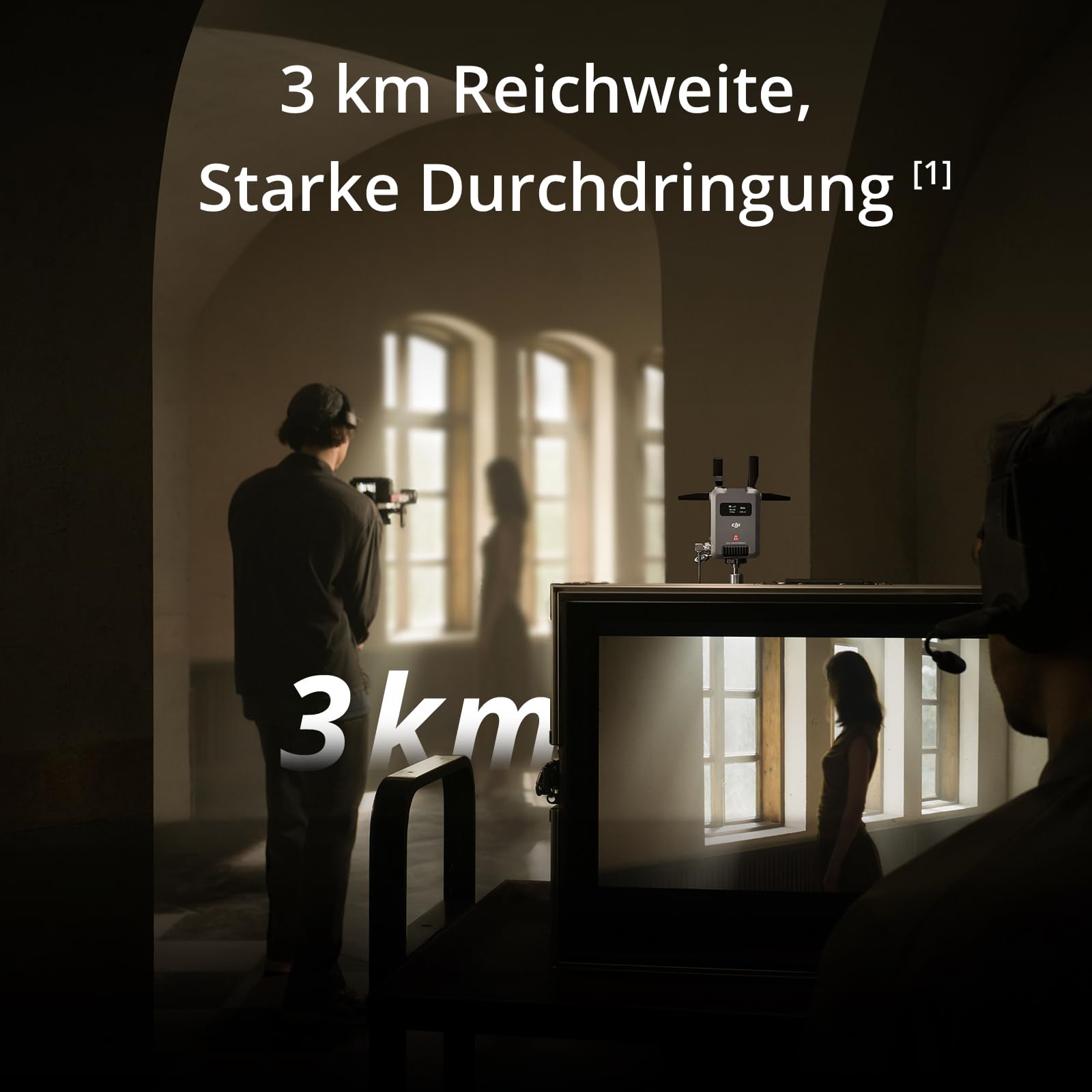 DJI SDR Transmission Empfänger, 3 km 1080p/60fps SDR drahtlose Videoübertragung, Nur Empfänger, Stabil & Anti-Interferenz, Starke Durchdringung, Hohe Bitrate, Unbegrenzte Anzahl von Empfängern