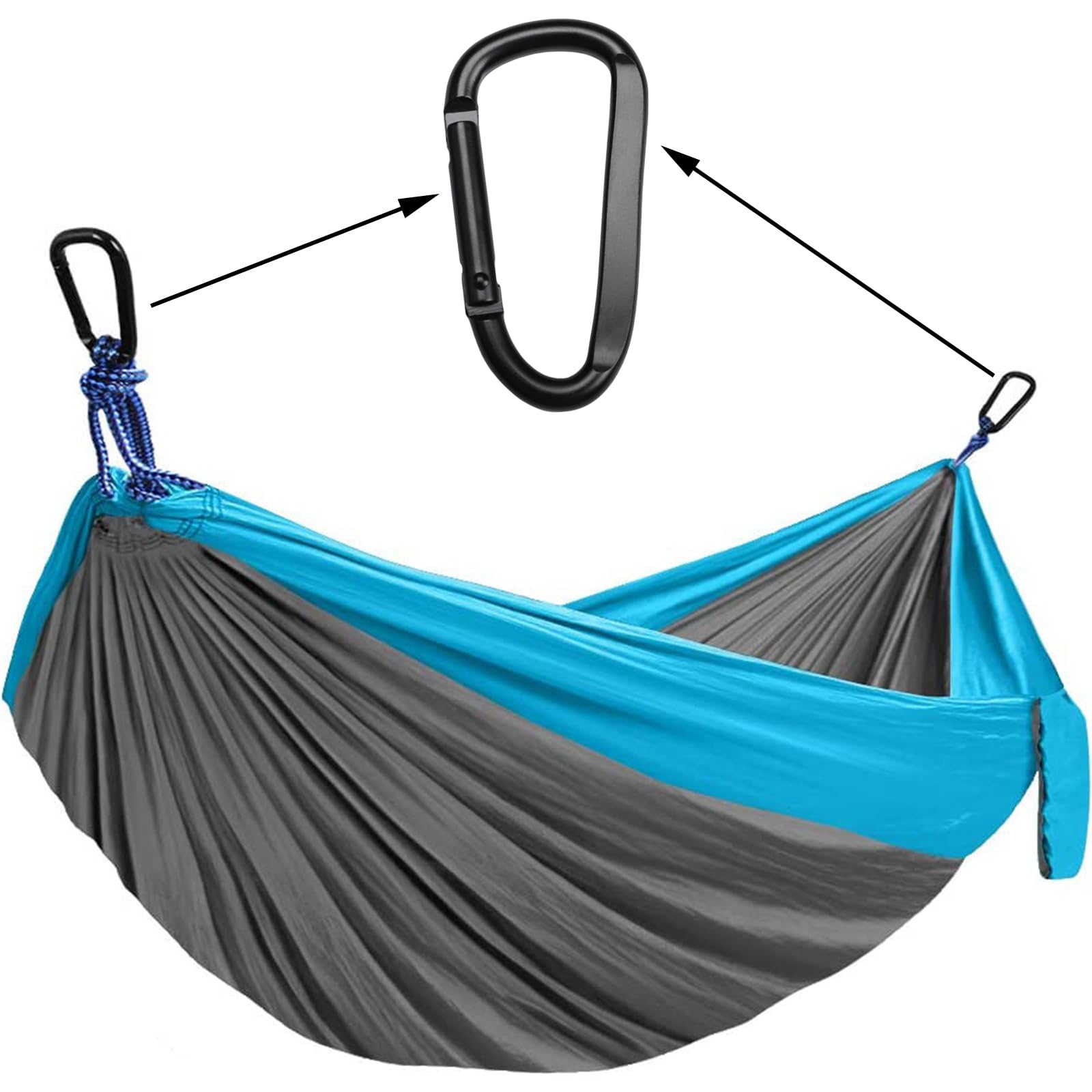 Mosquetones Acero Inoxidable 6,7cm Forma de D para Escalada Camping Senderismo (Negro)