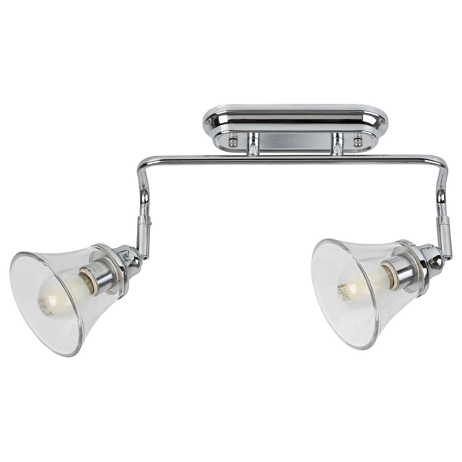 Lampada a parete/bagno Light Antoine Metal Chrom E14 2x Max 40W IP44 H: 14 cm L: 39 cm B: 18 cm Dimmabile