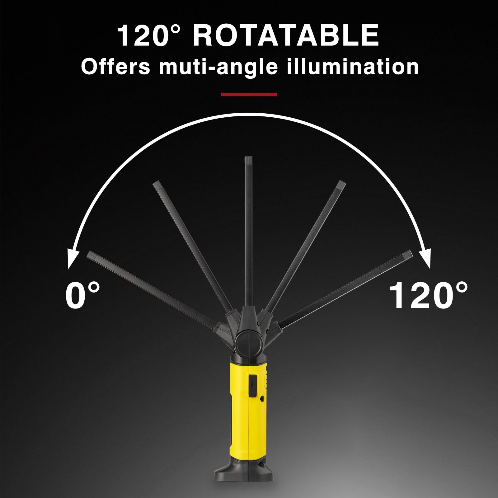 Lampada da lavoro a LED, 4000 mAh, batteria da officina, con magneti, 3 modalità di luce, girevole a 120°, ricaricabile, 1000 lm, COB lampada di ispezione per auto, riparazione, officina