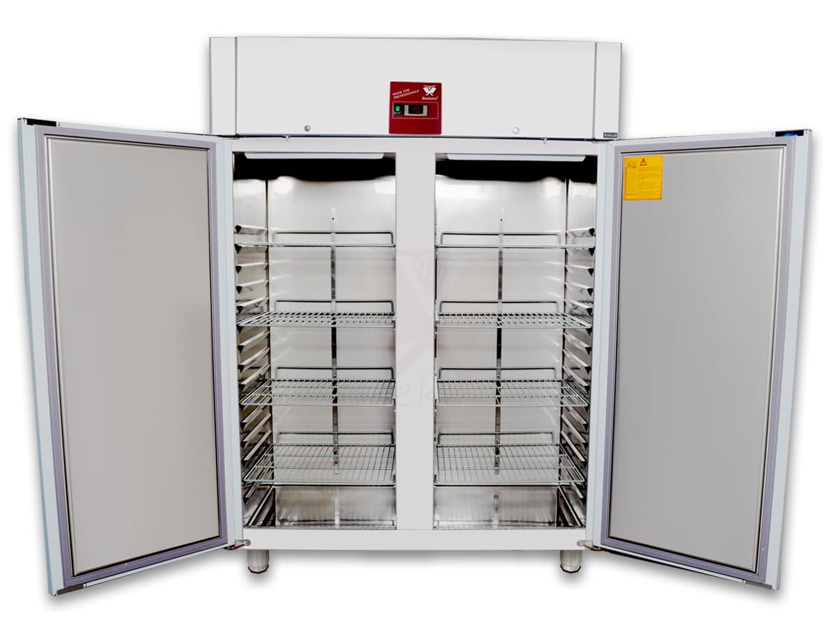 Beeketal Gastro Edelstahl Kühlschrank KS-1230B – 2-türiger Gewerbekühlschrank 978L mit Umluftkühlung, Digitale Steuerung, Energieklasse C, Profi Gastronomie Kühlschrank vollständig montiert