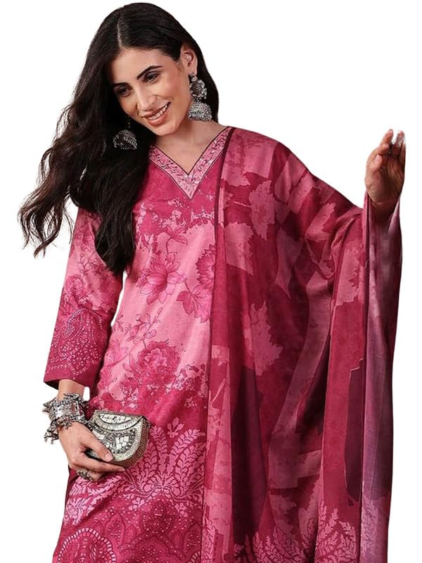 vaamsi Women's Ethnic Motifs Straight Printed Kurta Pant With Dupatta | kurta sets for woman-picture-40