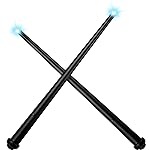 Gejoy 2 Piece Light up Wand Magic Wizard Wand Princess Fairy Wands Christmas Light Sound Toy Cosplay Props for Kids(Black)