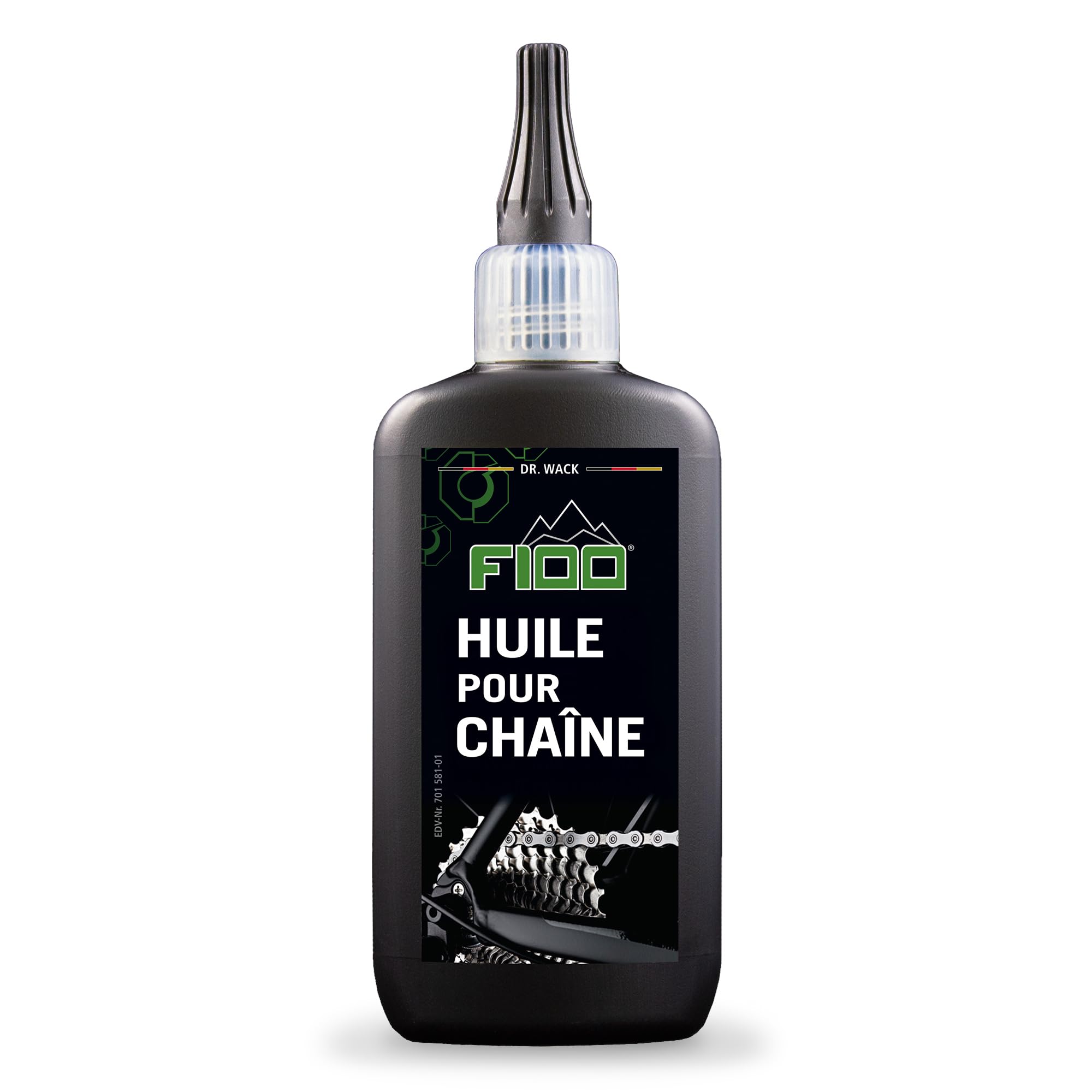 Dr. Wack - F100 Chain Lube - Lubrifiant pour Chaîne de Vélo - Protection Haute Performance contre Usure et Corrosion - 90% Matières Premières Renouvelables - Fabriqué en Allemagne - Flacon 100 ml