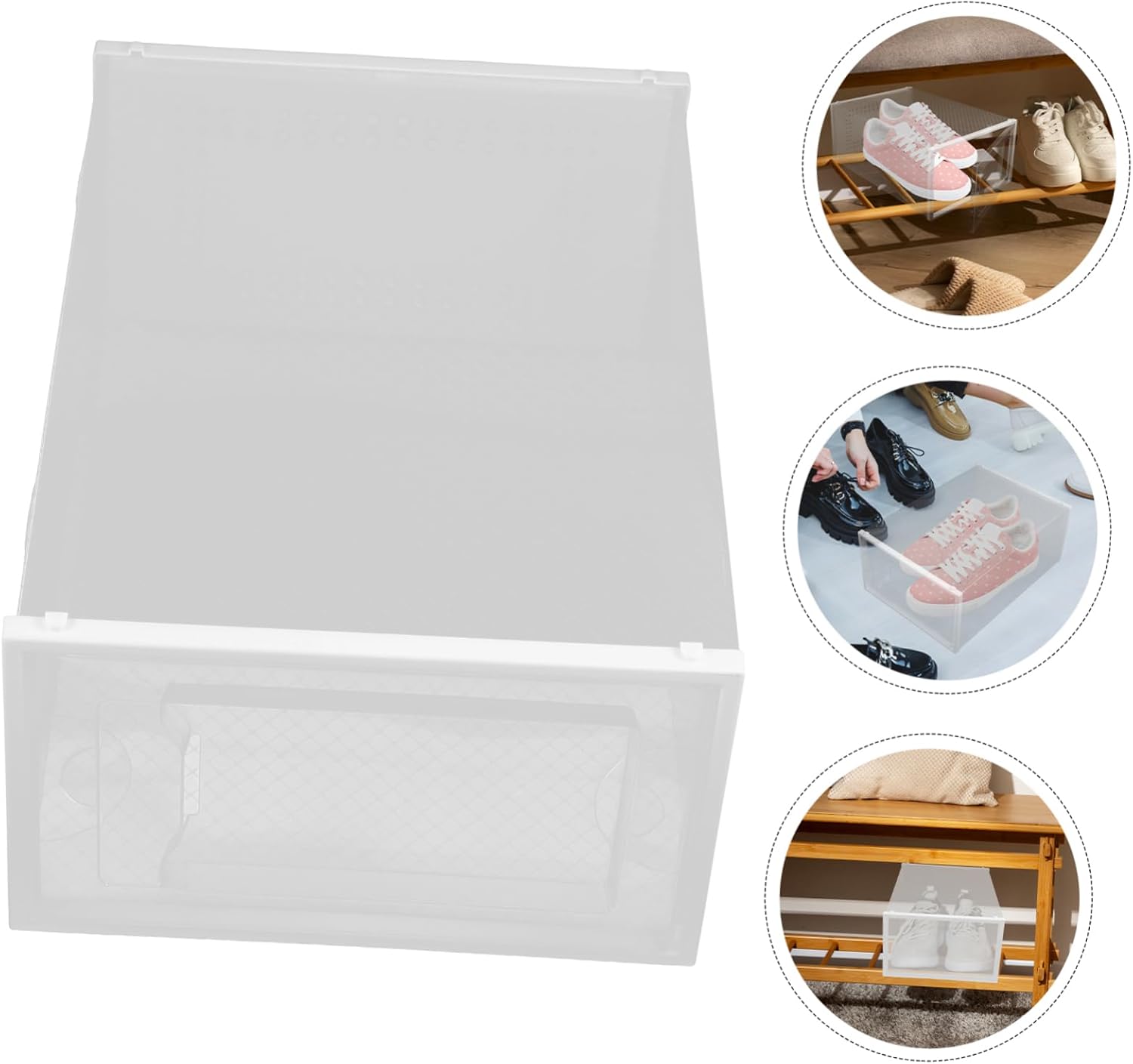 6pcs Shoe Storage Boxes Stackable Organizer Design for Easy Access Material High Transparency for Visibility Sneaker Storage