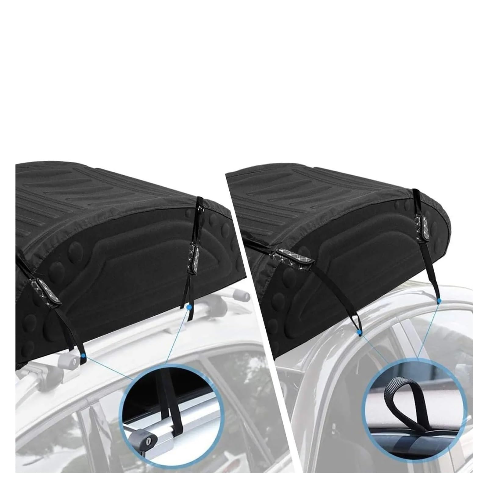 Auto Canasta Transporte Baúl De Techo para Coche 400 L con Correas Transporte Y Bolsa Portaequipajes para Coches SUV Barras Transversales