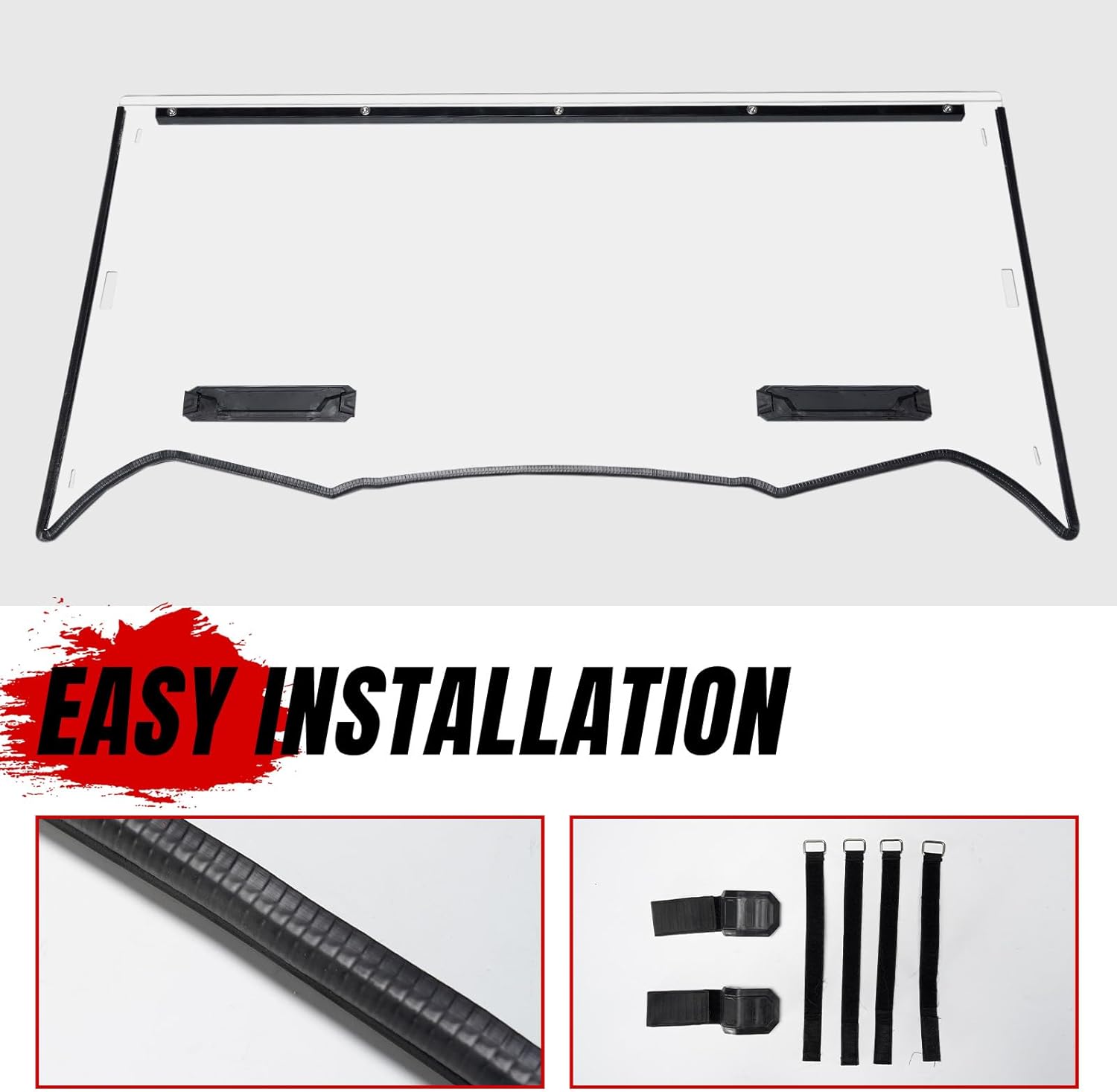 A & UTV PRO Front Full Vented Windshield for Kawasaki Teryx 800 / Teryx4 800 2016-2025, Dustproof Clear Poly Window Adjustable Vents full Windscreen for Kawasaki Teryx Teryx4 Accessories