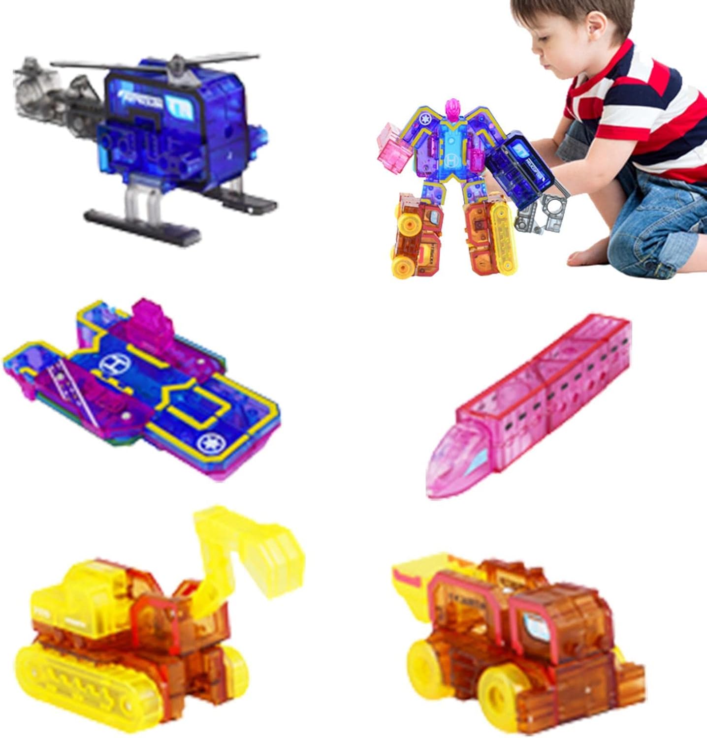Number Robots,Number Robot Transforming Action Figure Number Robots Block, Action Stem