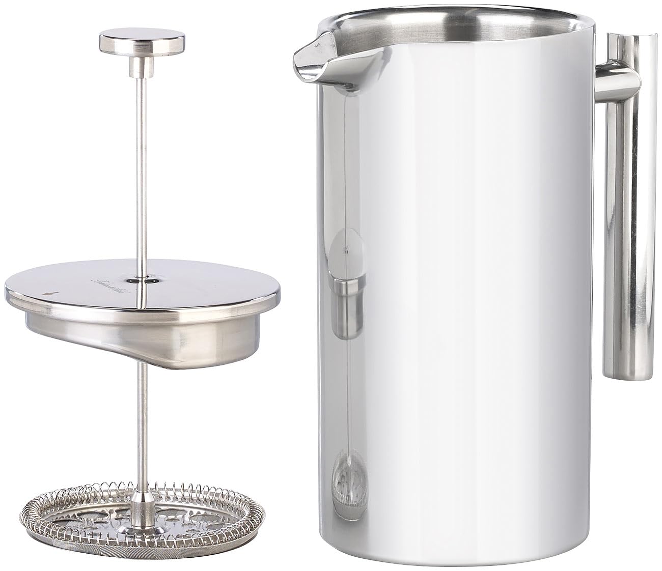 Rosenstein & Söhne Isolierkanne: French-Press, 1,5 Liter, doppelwandig, Edelstahl, Vakuum-Isolierung (French Press 1 5 l Thermo, Frenchpress, Tasse)