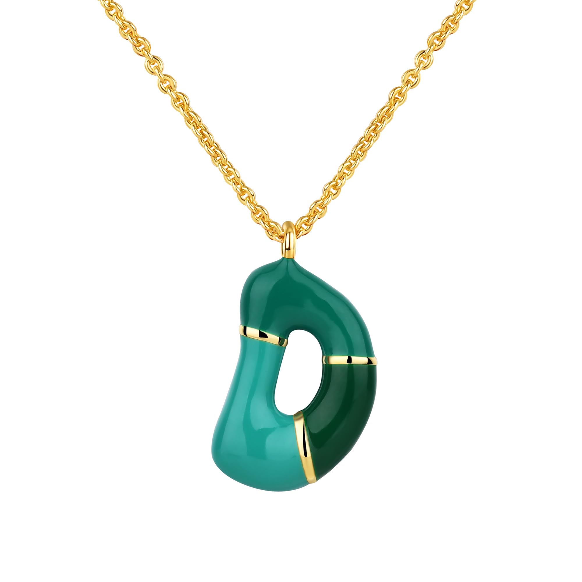 Kainier Bubble Letter Initial Necklace for Women, Colorful Balloon Alphabet Name Pendant Dainty Cute 14K Gold Plated Necklaces Jewelry Gifts…