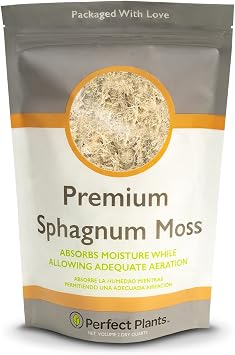 Perfect Plants Premium Sphagnum Moss in 2qt. Resealable Bag | Long fibered Sustainably Harvested Moss | for All Orchid Varieties