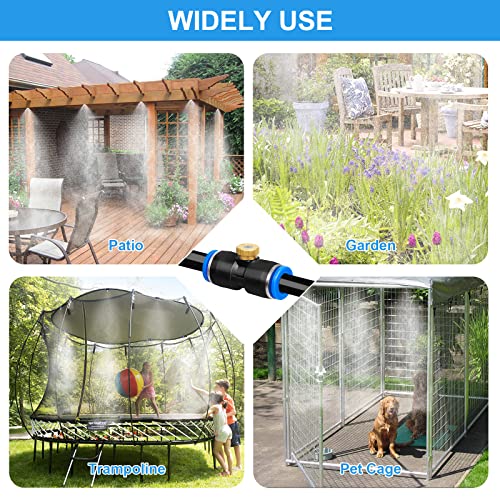 Lader Misters For Outside Patio, Misting Cooling System, 62Ft (19M) Misting Line + 22 Brass Mist Nozzles + A Brass Adapter(3/4"), Water Mister System For Outside Patio, Garden, Greenhouse, Trampoline #TOP6