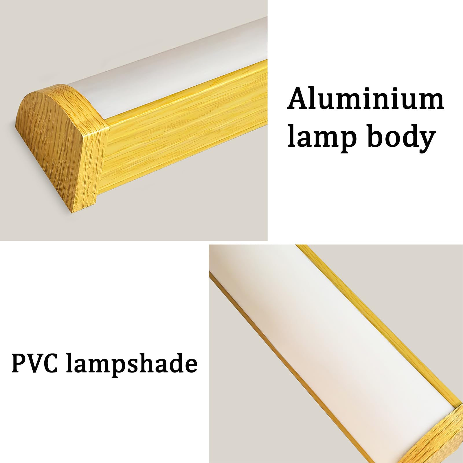 LED Innen Wandleuchten mit Fernbedienung Dimmbare Wandbeleuchtung Spiegelleuchte Modern Lange Aluminium Wasserdicht Wandleuchte Wohnzimmer Schlafzimmer Badezimmer Flur (Holzmaserung,120cm)