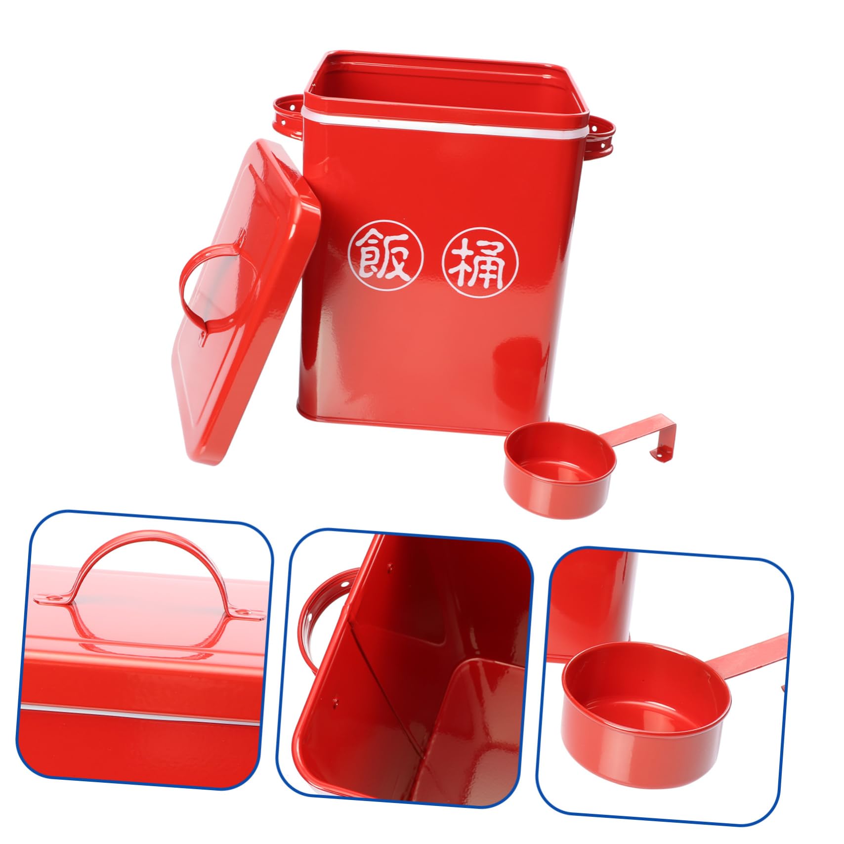 BESPORTBLE Pet Food Storage Bucket Airtight Cat and Dog Food Canister Approx Red for Dry Pet Food and Treats Storage