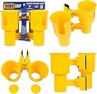 Vista 22 de ROBOCUP, Patented Boat Cup Holder, Clamp on Portable Storage Caddy Securely Holds 2 Drinks, Fishing Poles, Tools, Marine Gear Perfect for Boating