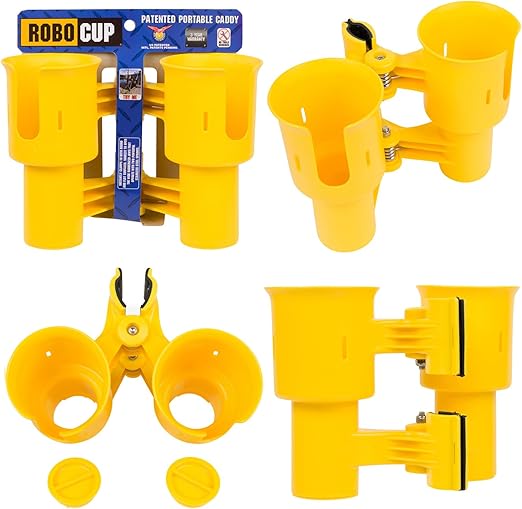(Yellow), Best Cup Holder for Drinks, Fishing Rod/Pole, Boat, Beach Chair, Golf Cart, Wheelchair, Walker, Drum Sticks, Microphone Stand