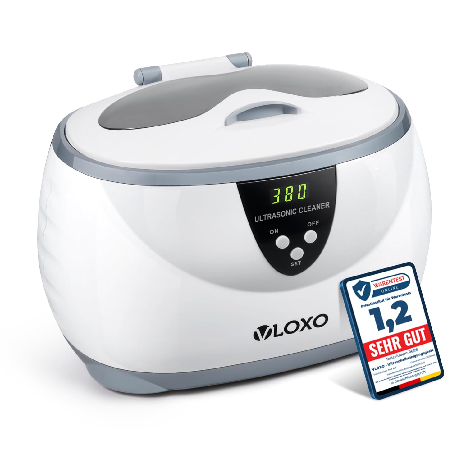VLOXO Ultraschallreinigungsgerät 42-47kHz 600ml 50W mit Timer & Anzeige