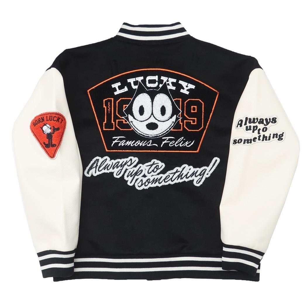 丸眞 スタジャン(L) フィリックス ラッキーキャット フィリックス FELIX ふぃりっくす 黒猫 映画 スタジャン 上着 おしゃれ 防寒 グッズ あったかい 男 女 冬 ファッション 4755019700