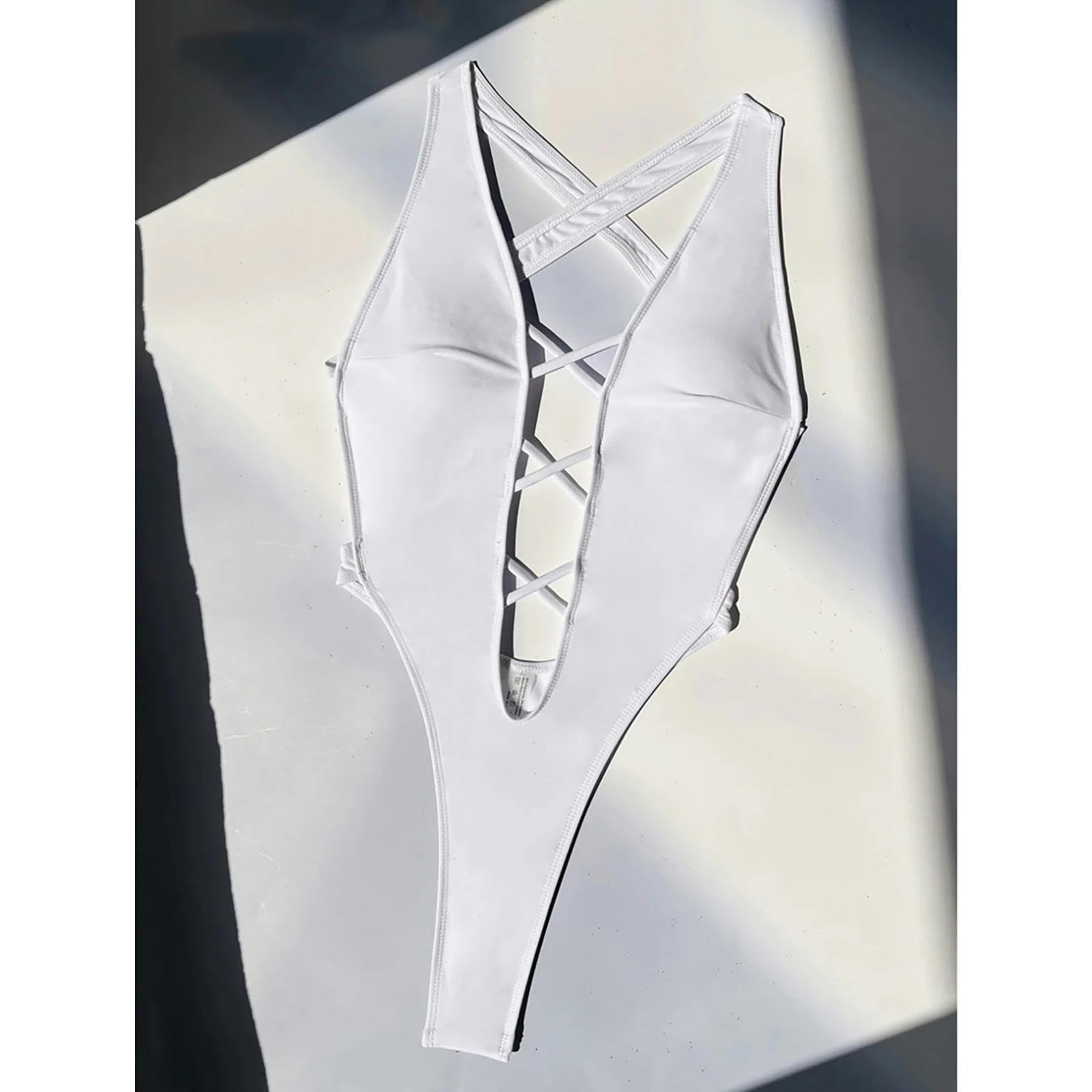 Damski strój kąpielowy S - XL Deep V Neck Mini stringi Cross Back Women Audio do pływania ze strojem kąpielowym z kąpielówką z damskim krojem kumulacji