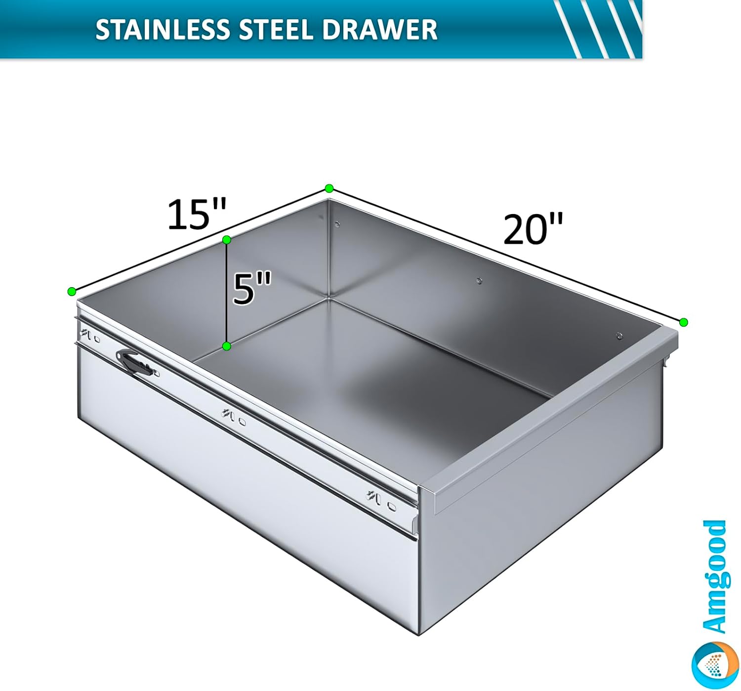 AmGood Stainless Steel Table with Drawer | Commercial & Residential Kitchen Laundry Garage Utility Bench | NSF Metal Prep Table (Stainless Steel Table + Drawer, 84" Long x 30" Deep)