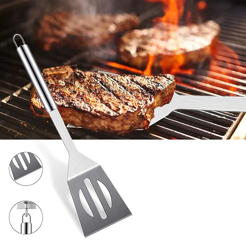 Set di accessori per barbecue, multifunzionali, in acciaio inox, per barbecue, per picnic, campeggio, fumo, grigliate, 5 pezzi