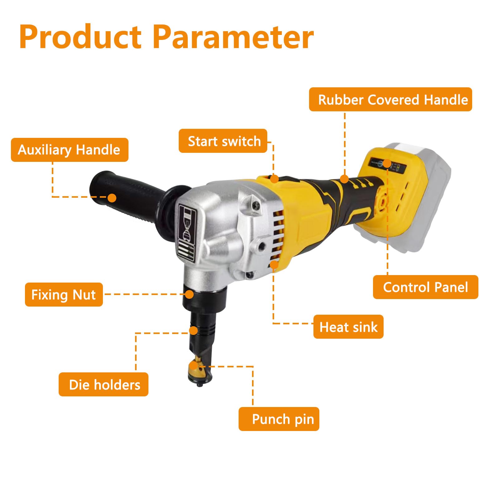 Grignoteuse sans fil Makita 18 V, cisaille électrique sans balais 1900 tr/min, tête rotative 360°, 3 vitesses, coupe acier inoxydable