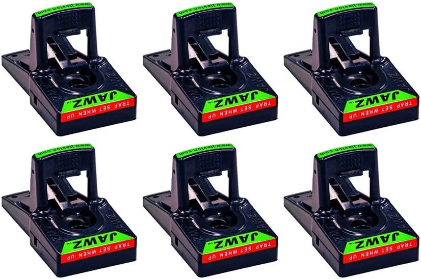 (Pack of 6) JT Eaton 410 Jawz Large Plastic Rat Trap with High Tension Spring for Solid or Liquid Bait