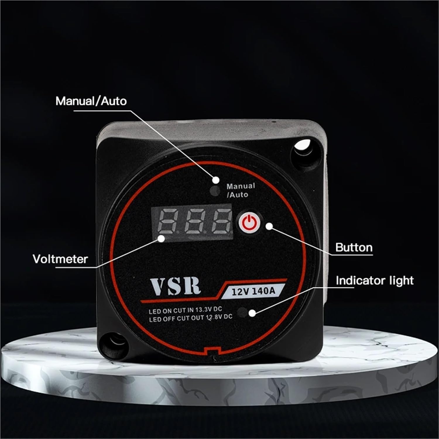 DaierTek Smart Dual Battery Smart Isolator 12V 140A Digital Voltage Sensitive Relay VSR Split Charge for Camper Car RV