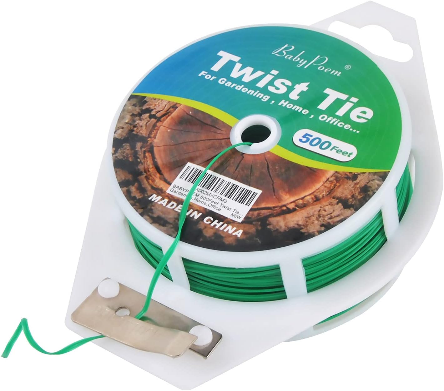 500 Feet (152M) Twist Ties with Cutter, Plastic Multi-purpose Reusable Twist Wire for Gardening, Home, Office