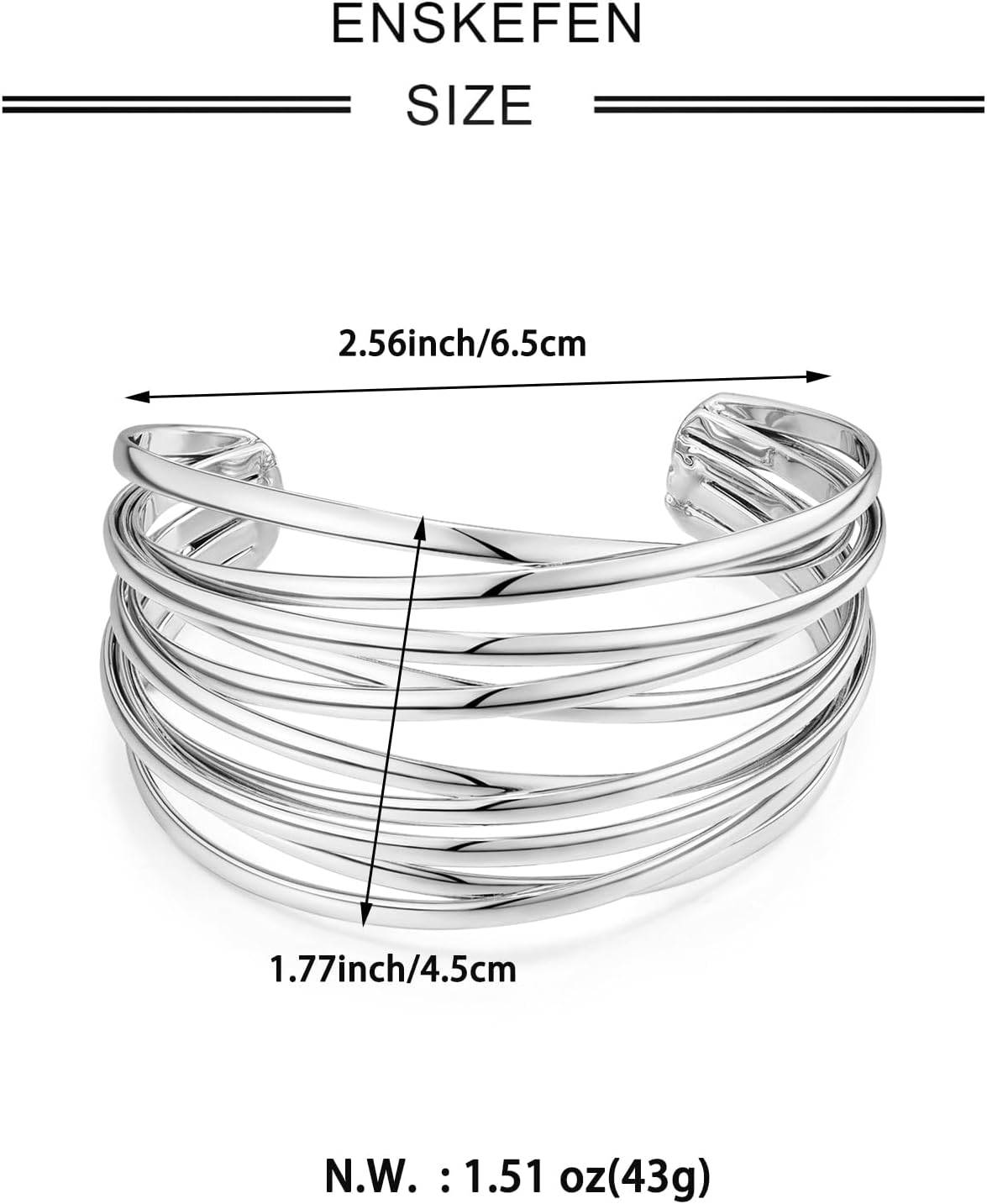 Gold Cuff Bracelet for Women Chunky Multi-layer Cross Wire Open Bracelet Hollow Wide Cuff Bracelets Adjustable Gold Open Cuff Bangle Bracelet - Image 6