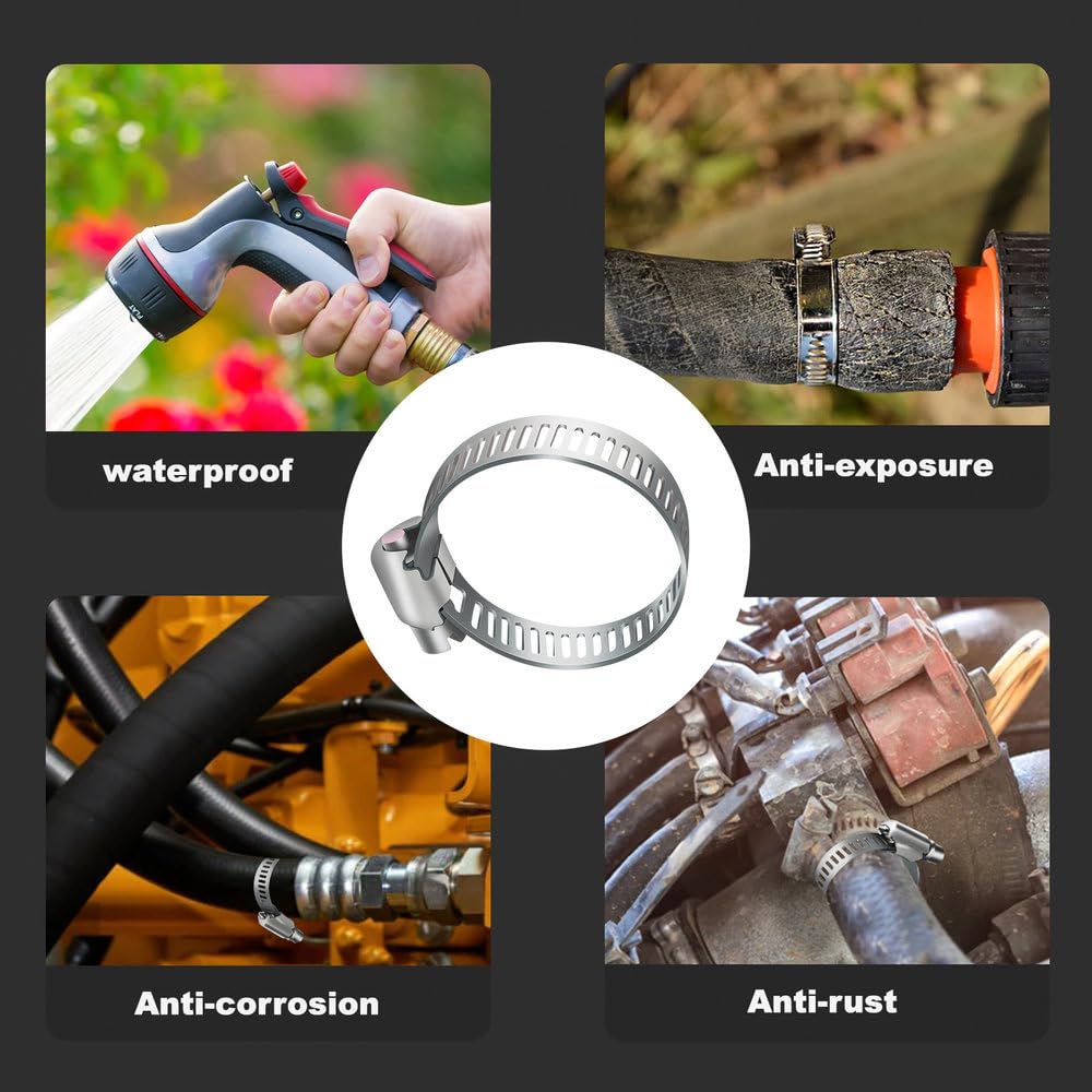 10-30 pezzi fascette stringitubo in acciaio inossidabile regolabili con ingranaggio a vite senza fine per tubi idraulici intercooler, 40, 63 mm, 10 pezzi