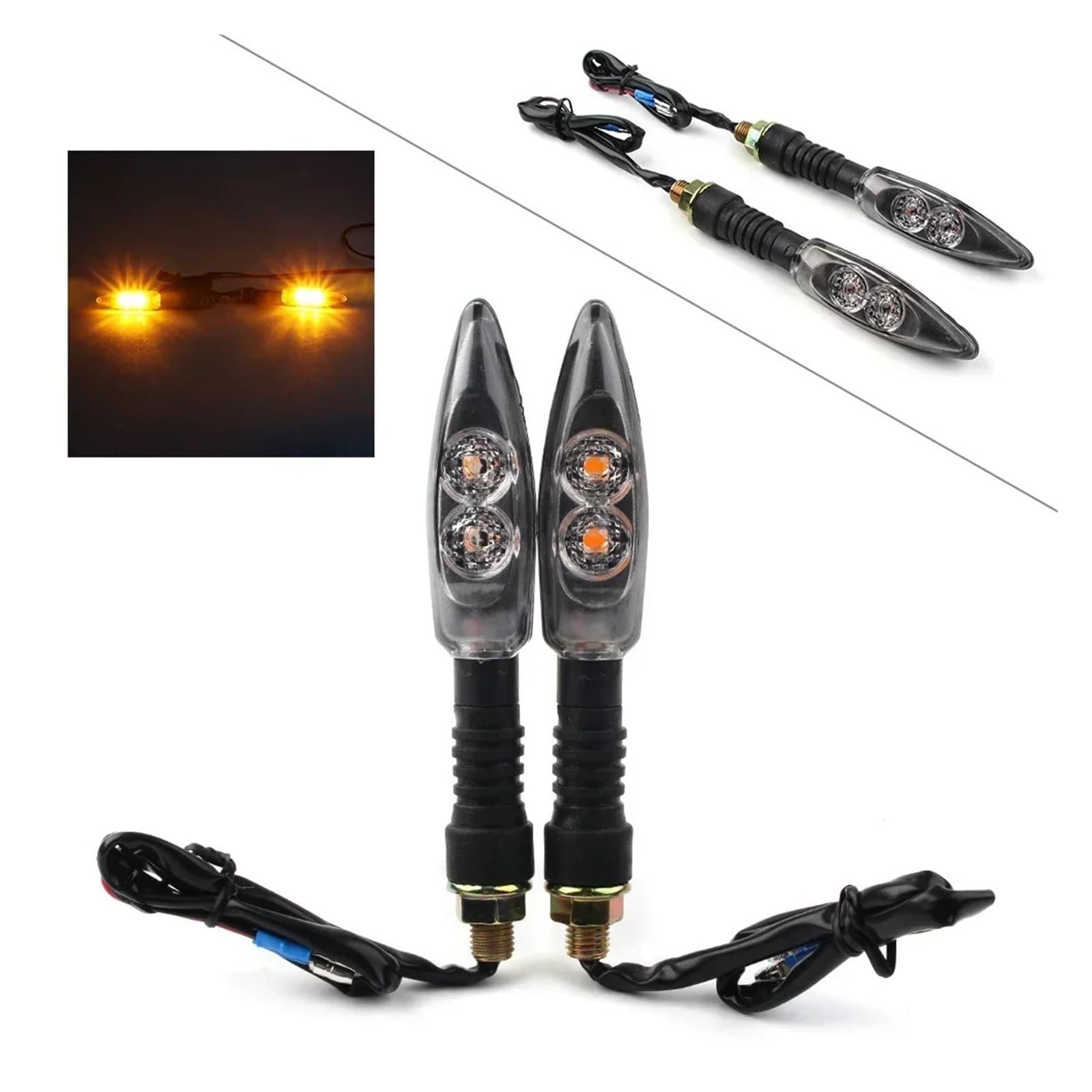 2 Mini Luces LED Intermitentes Universales De 12 V para Motocicleta para Har&Ley Motocicleta Intermitentes señalizacion
