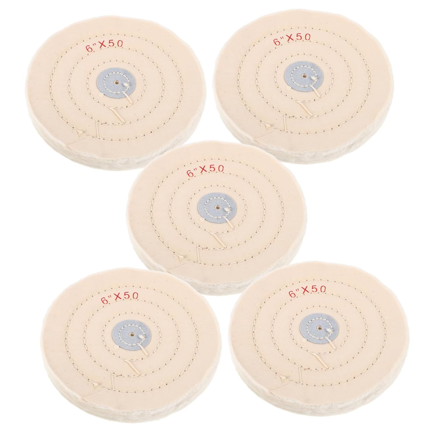 Veemoon 5-Piece Cotton Buffing Wheels Set for Drill Polishing Soft Fabric Buffing Pads for Metal Mirror Finish and Wood Carving for Household and Professional Use