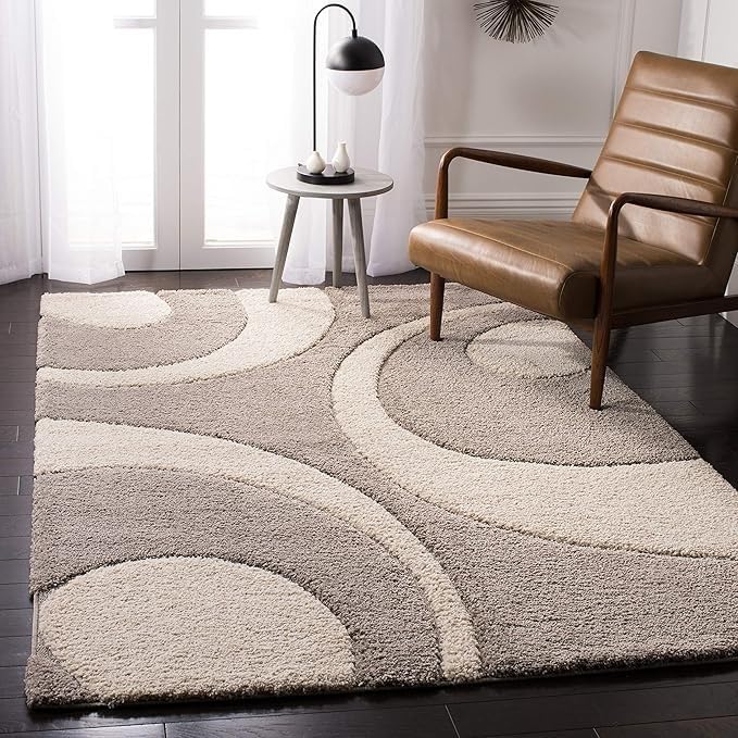Image of Soft Shaggy Rug for Living Room, Bedroom & Home Decor � Fluffy & Cozy Floor Carpet for Modern Interiors (Beige Moon,3X5 FEET)