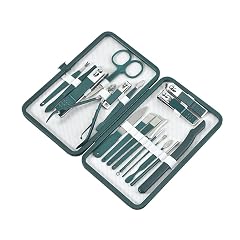 Dark Green Nail Clippers Set and Repair Tools 18 Piece Beauty