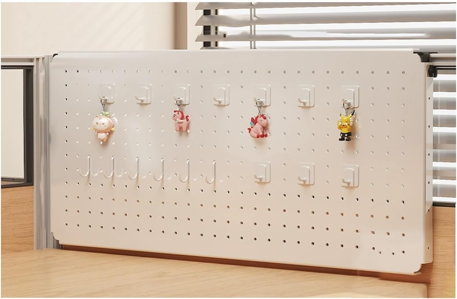 Metal Hanging Desk Rack With Pegboard, Modular Kit, White Desktop Bookshelf Storage Rack, Ideal For Home Offices And Dorm Rooms,space-saving Desktop Display Stand(15.7x31.5in)