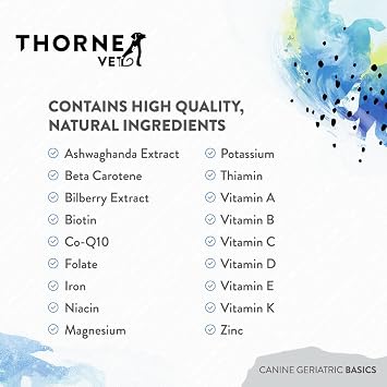 ThorneVET Canine Geriatric Basics Senior Dog Multi-Vitamin/Mineral Formula Supports Healthy Cognition, Joints, and Eyes, 90 Soft Chews