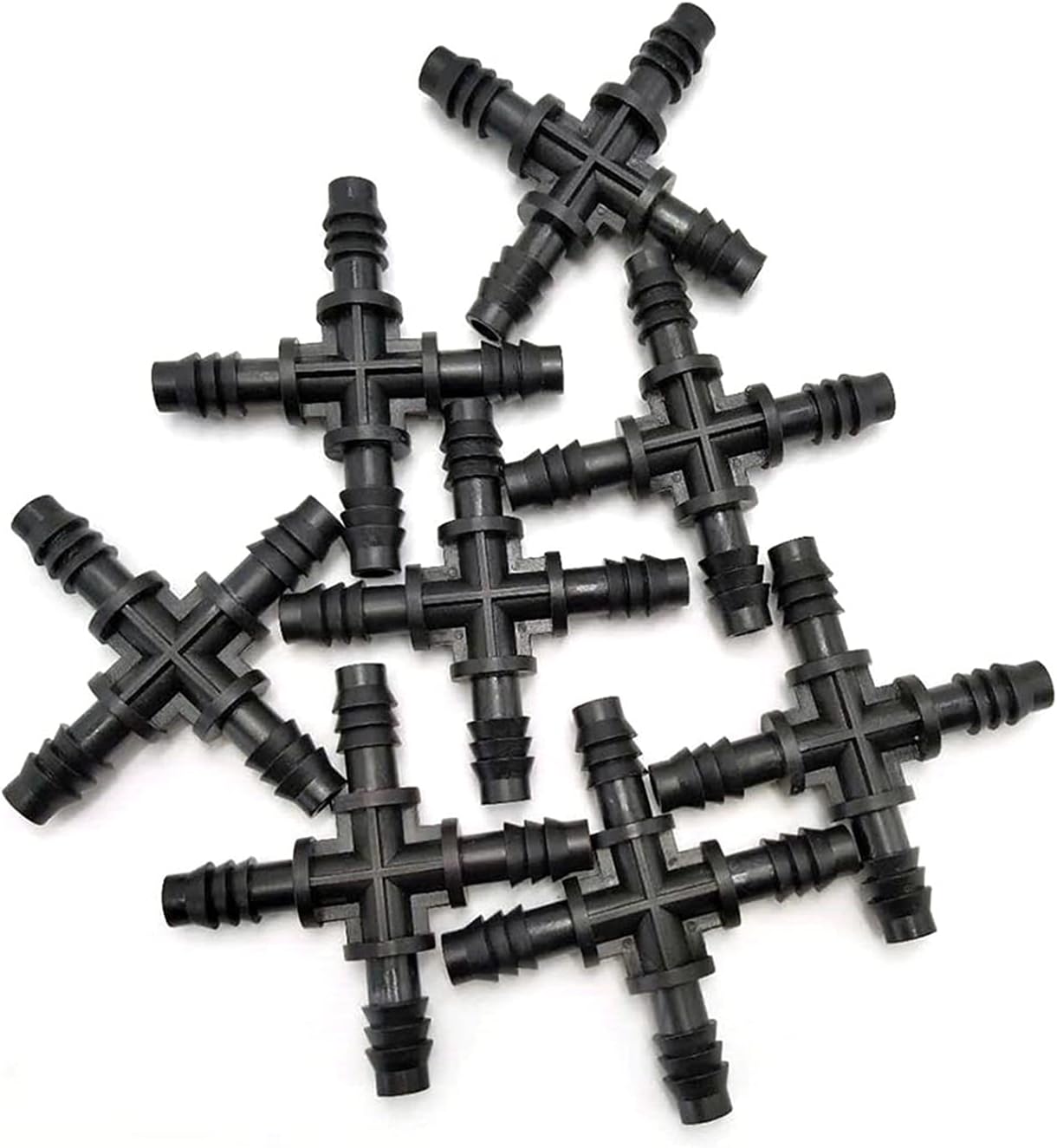 Hose Connector 10 Pieces of Miniature Drip Irrigation Hose Barbs All 8/11 Mm Pipe Cross Connectors for Irrigation Pipes Barb Hose Connector IT068