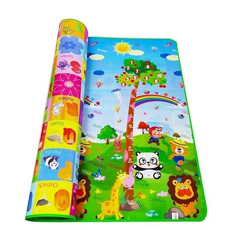 Dherik Tredworld Foldable Alphabet Playmate Waterproof, Anti-Skid, Double Sided Baby Crawling Floor Mat for Kids Multicolor.